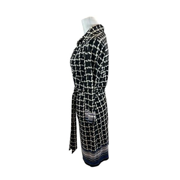 Ladies Laundry by Shelli Segal Brand Large Print Houndstooth Shirt‎ Dress Size 2 - Picture 4 of 10